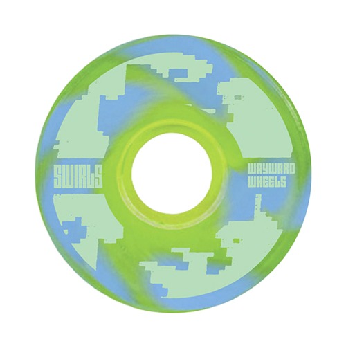 Fluro Green with Baby Blue Swirl Formula Wheels Funnel Cut 83B 53mm