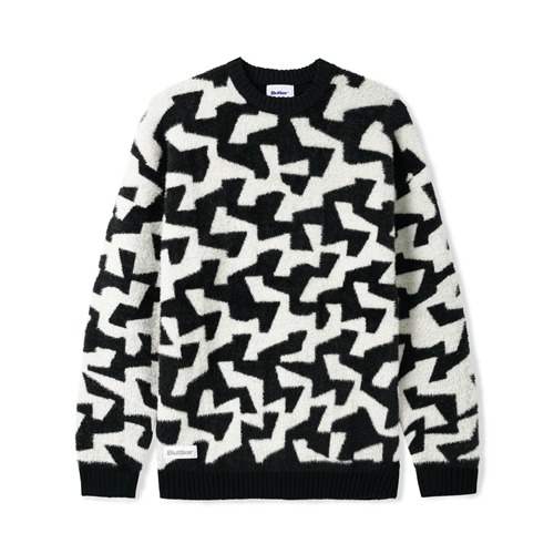 Mohair Knit Sweater Black/White