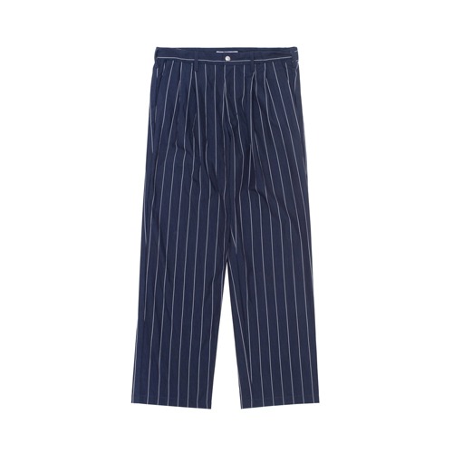 Pleated Striped Chino Pant - Navy/Pinstripe
