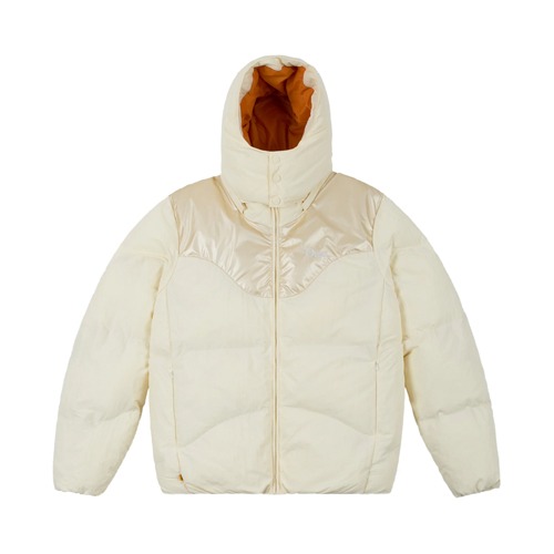 Contrast Puffer Jacket - Off White