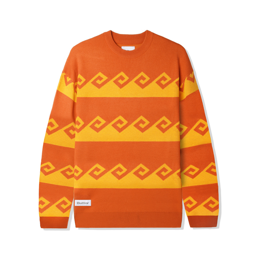 Waves Knit Sweater - Burnt Orange
