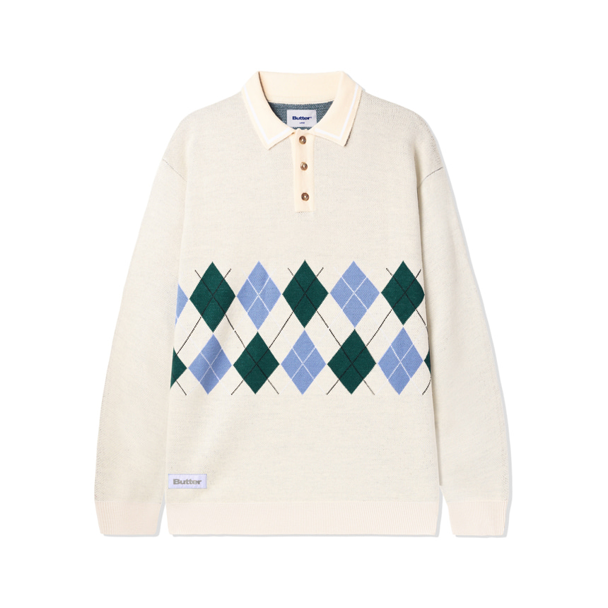Diamond Knit Sweater - Cream